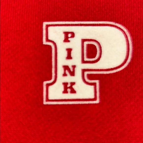 Pink by Victoria Secret Ivy Fleece Campus Hoodie Bright Vermillion, Size XS - Picture 7 of 16